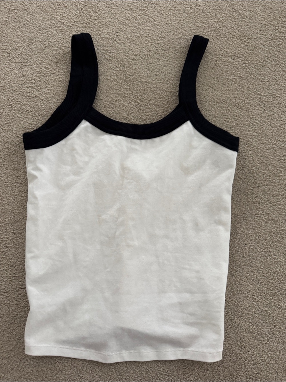 TNA White Tank with Black Trim — Women’s Ribbed Camisole